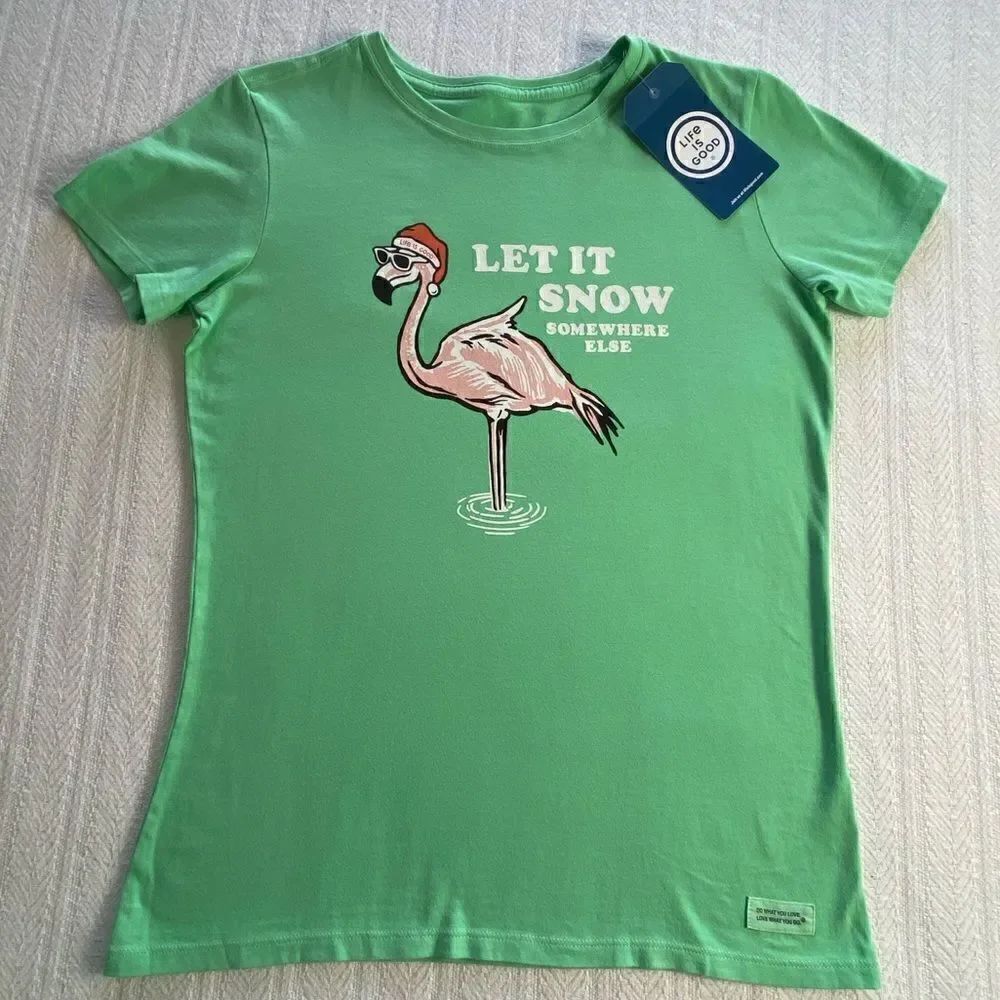 LIFE IS GOOD Women’s Small “Let It Snow Somewhere Else” Top